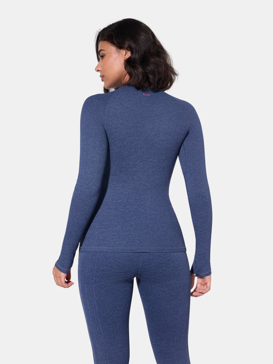 PowerBand Resistance Faux Denim Long Sleeve Top