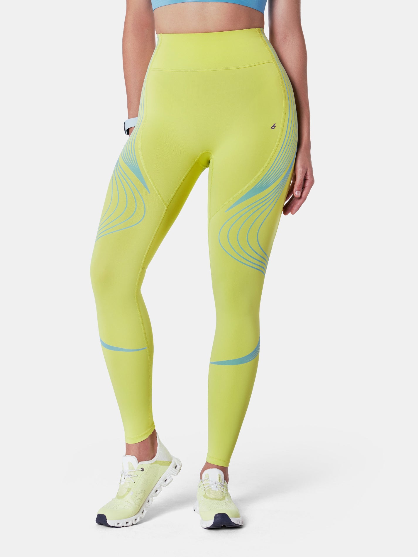 Body Sculpt High Intensity Leggings Lemon/Coral Blue