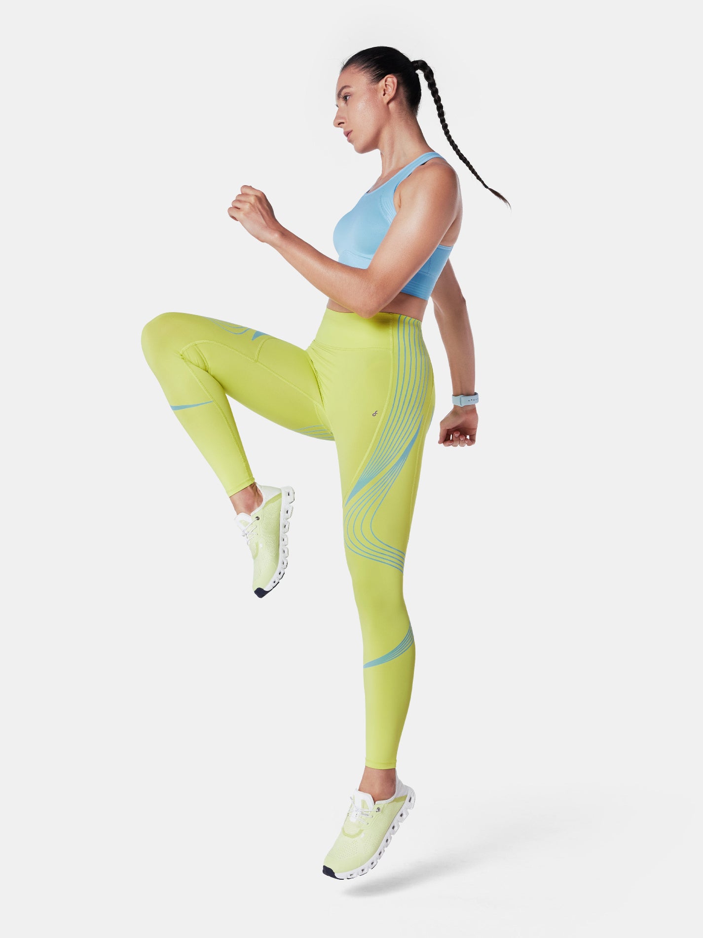 Body Sculpt High Intensity Leggings Lemon/Coral Blue