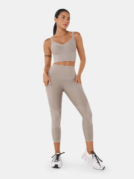 Body Sculpt Side Pocket 7/8 Leggings Tan