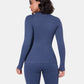 PowerBand Resistance Faux Denim Long Sleeve Top
