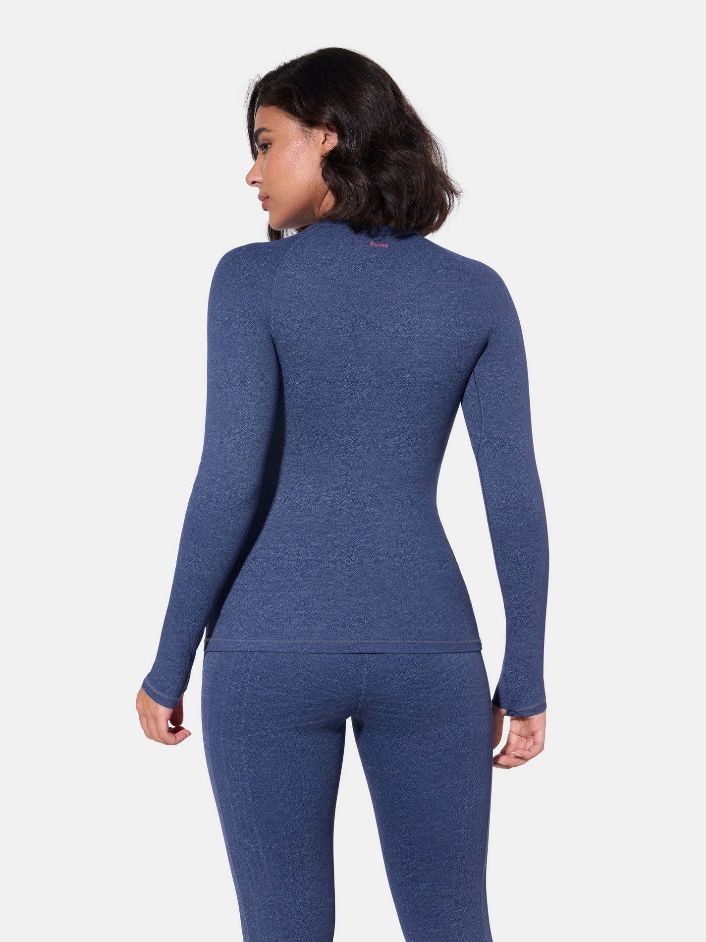 PowerBand Resistance Faux Denim Long Sleeve Top
