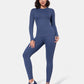 PowerBand Resistance Faux Denim Long Sleeve Top