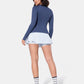 PowerBand Resistance Faux Denim Long Sleeve Top