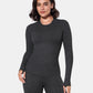 PowerBand Resistance Faux Denim Long Sleeve Top