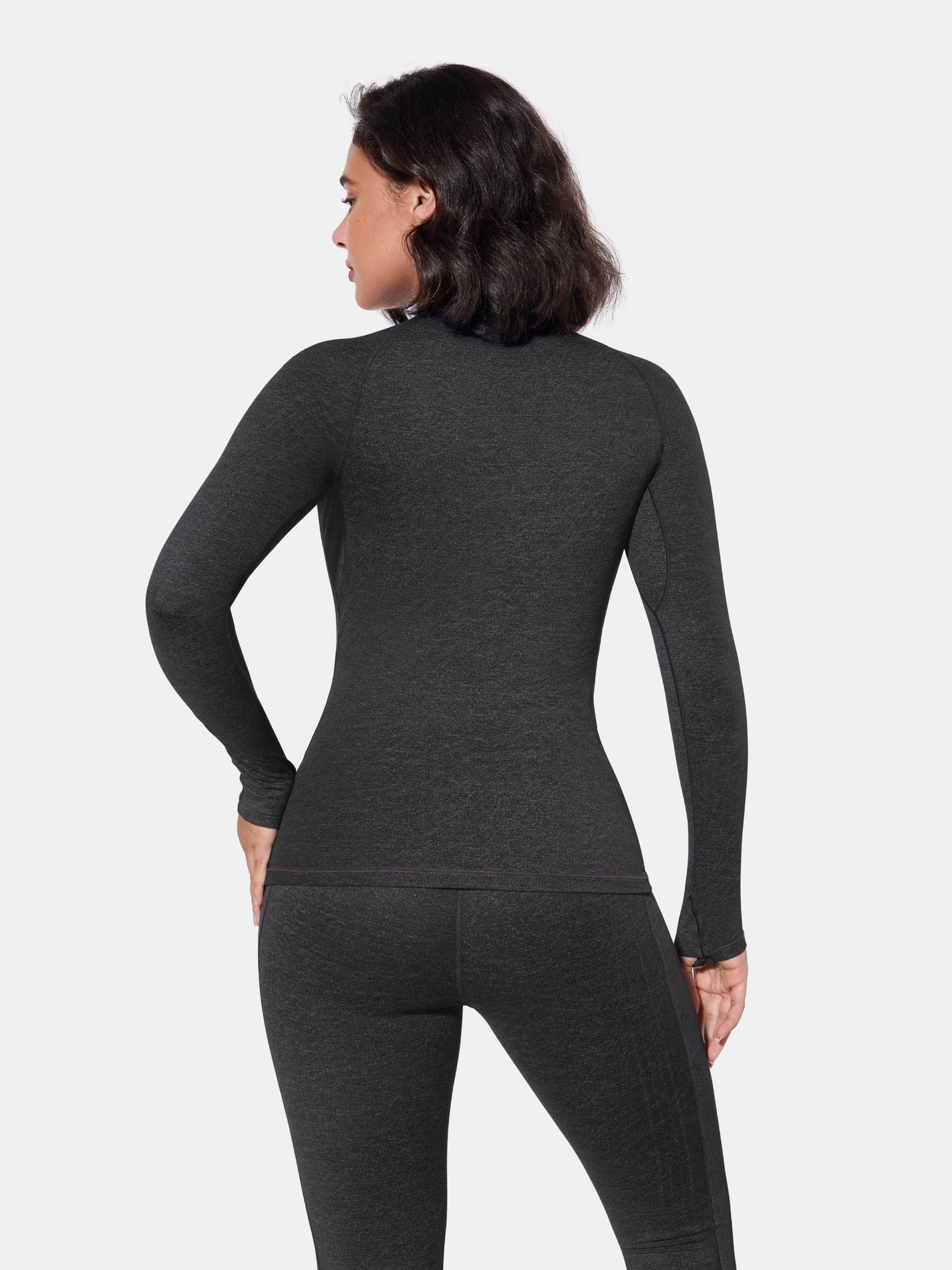 PowerBand Resistance Faux Denim Long Sleeve Top