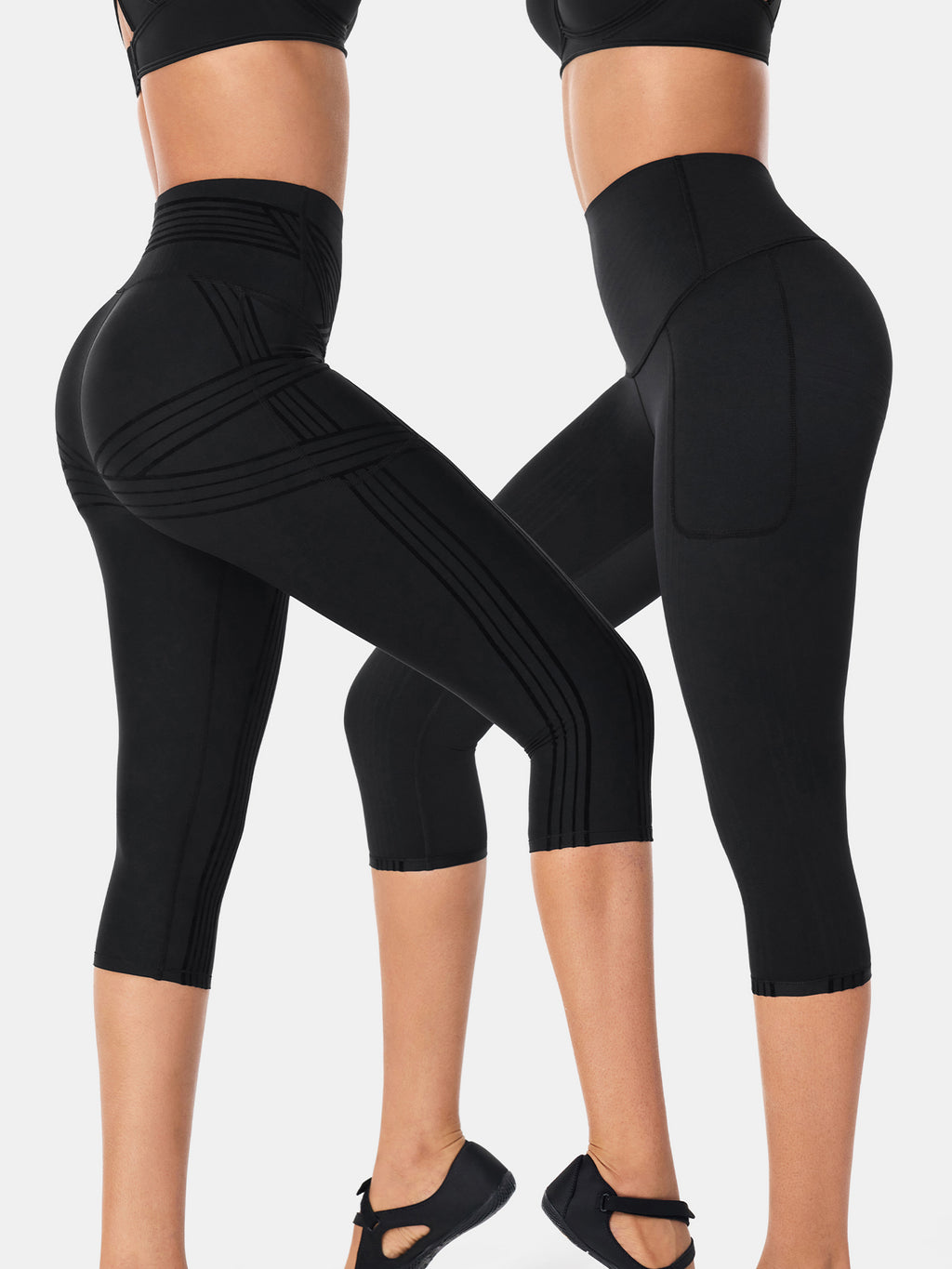 PowerBand Resistance Capri Leggings (Reversible Wear)