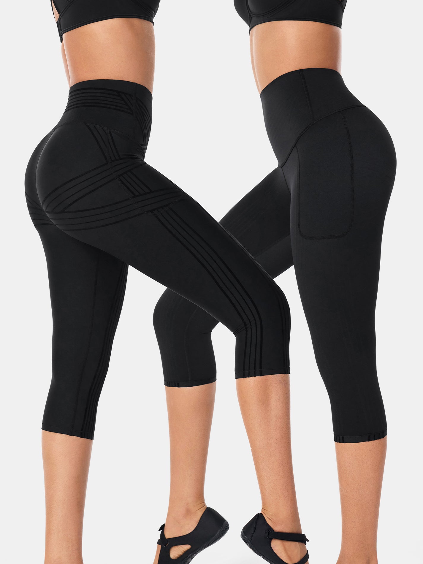 PowerBand Resistance Capri Leggings (Reversible Wear)