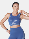 Body Sculpt Glossy Leather Sports Bra, A-D Cups