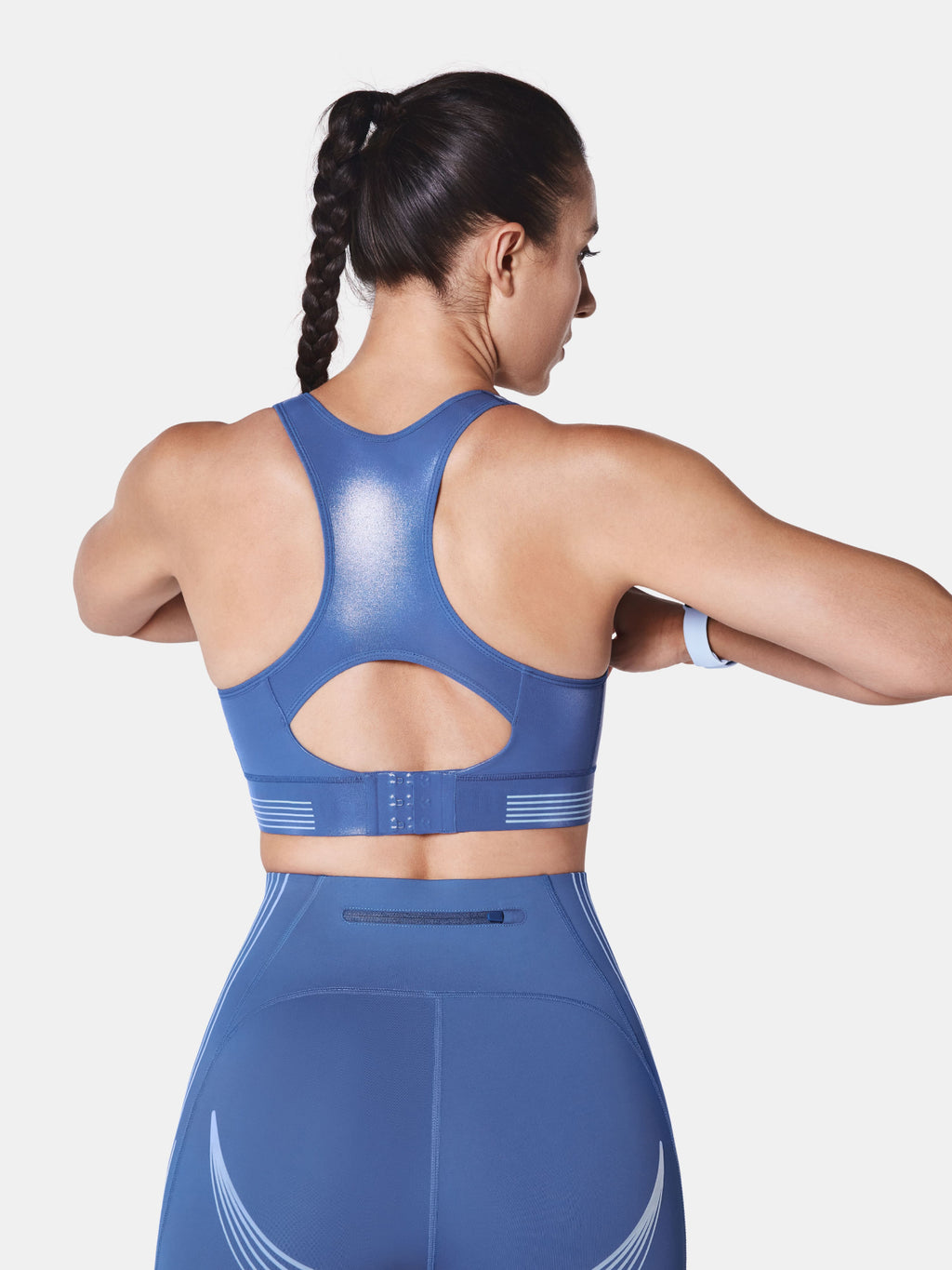 Body Sculpt Glossy Leather Sports Bra, A-D Cups