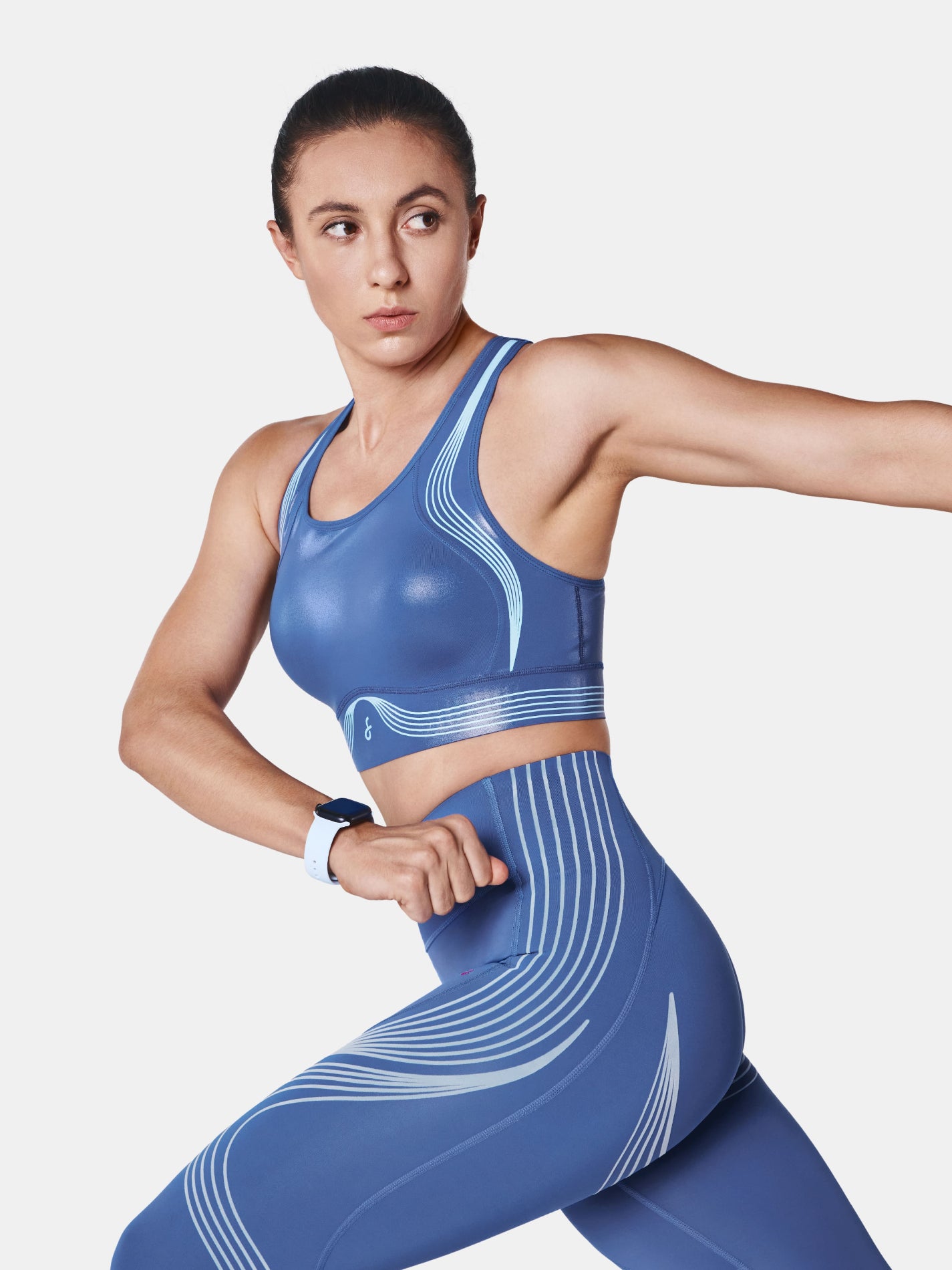 Body Sculpt Glossy Leather Sports Bra, A-D Cups