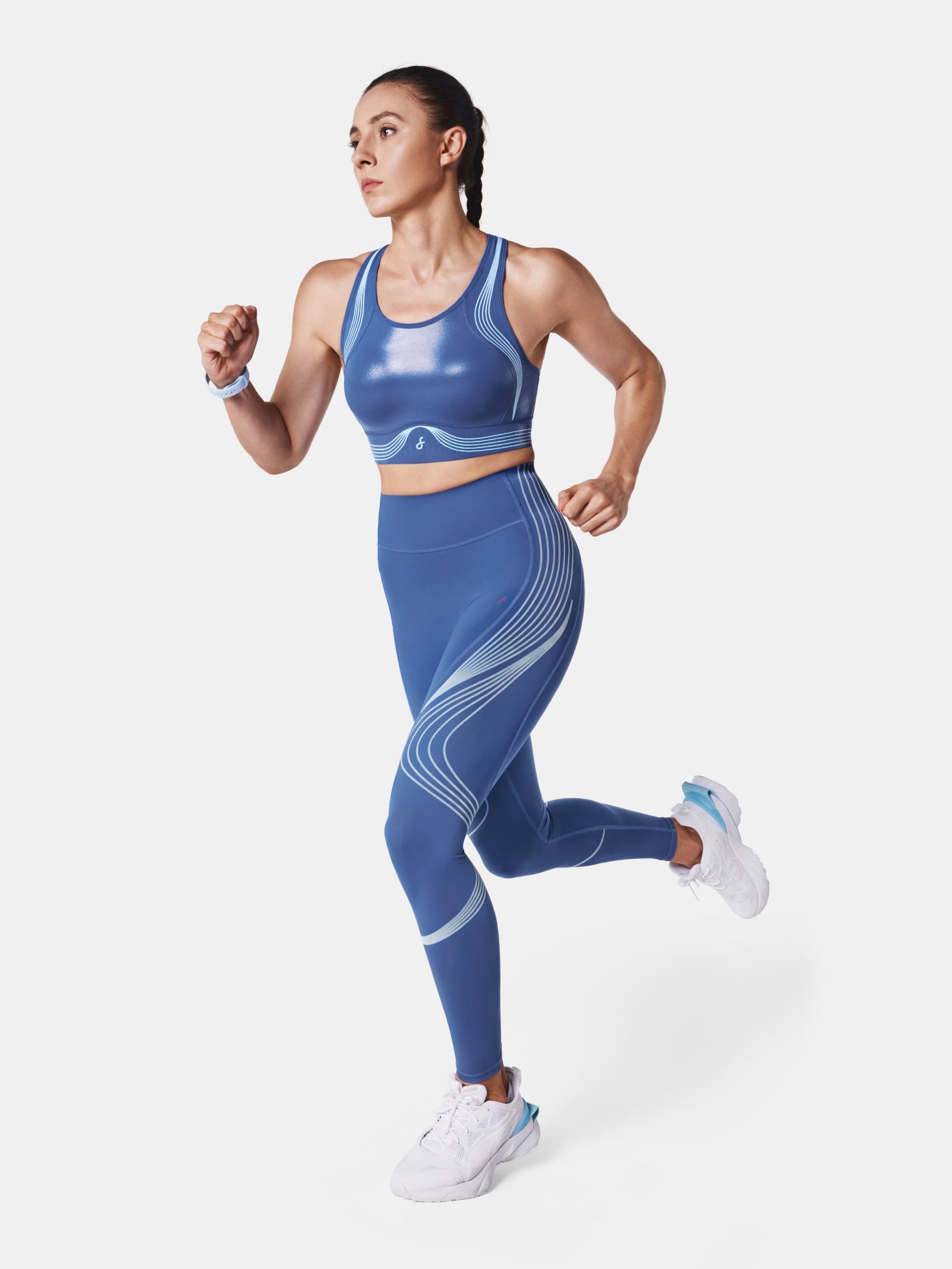 Body Sculpt Glossy Leather Sports Bra, A-D Cups