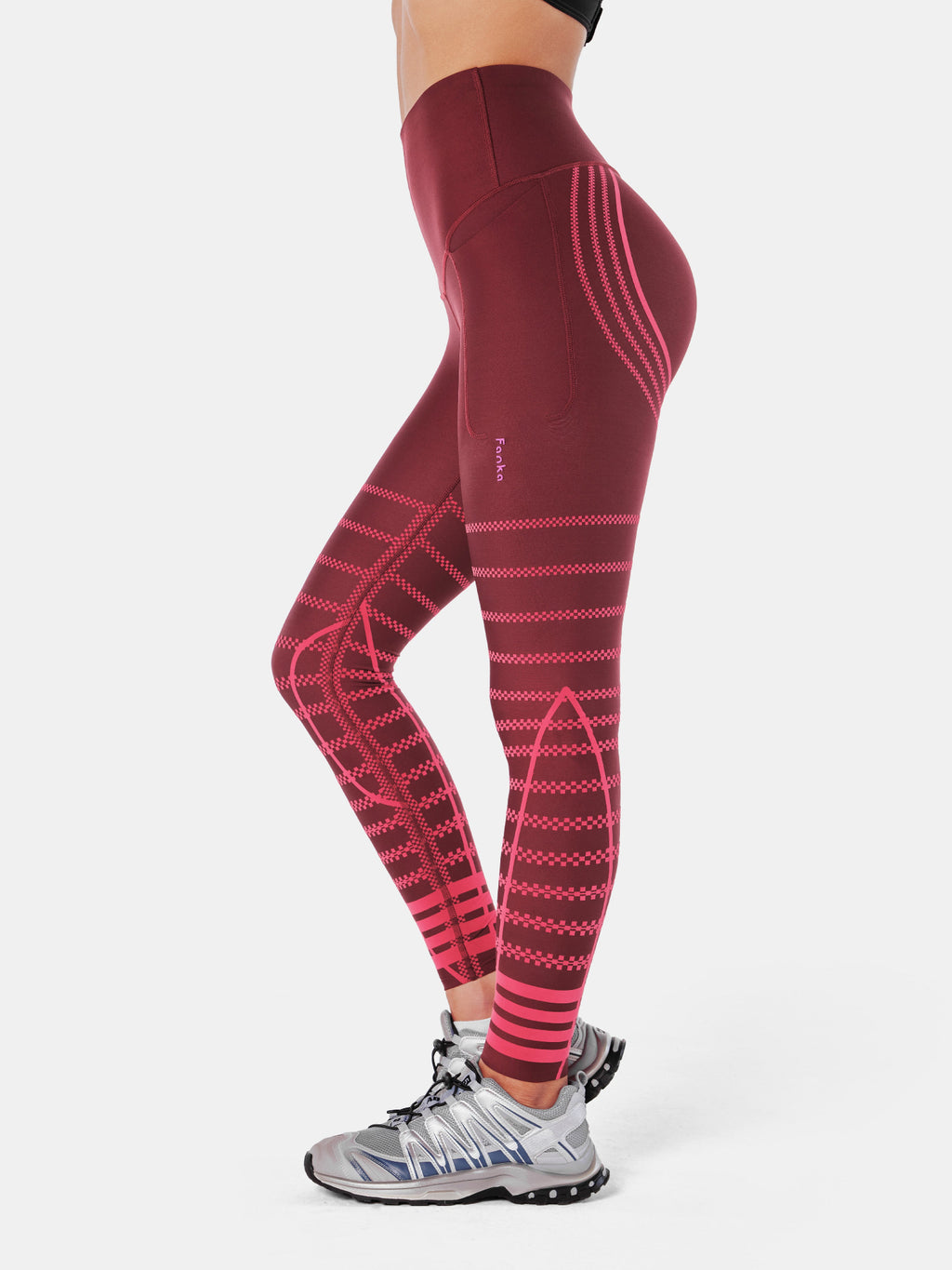 Body Sculpt Recovery Leggings Brick Red/Pink Flame