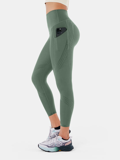Body Sculpt Side Pocket 7/8 Leggings Antique Green