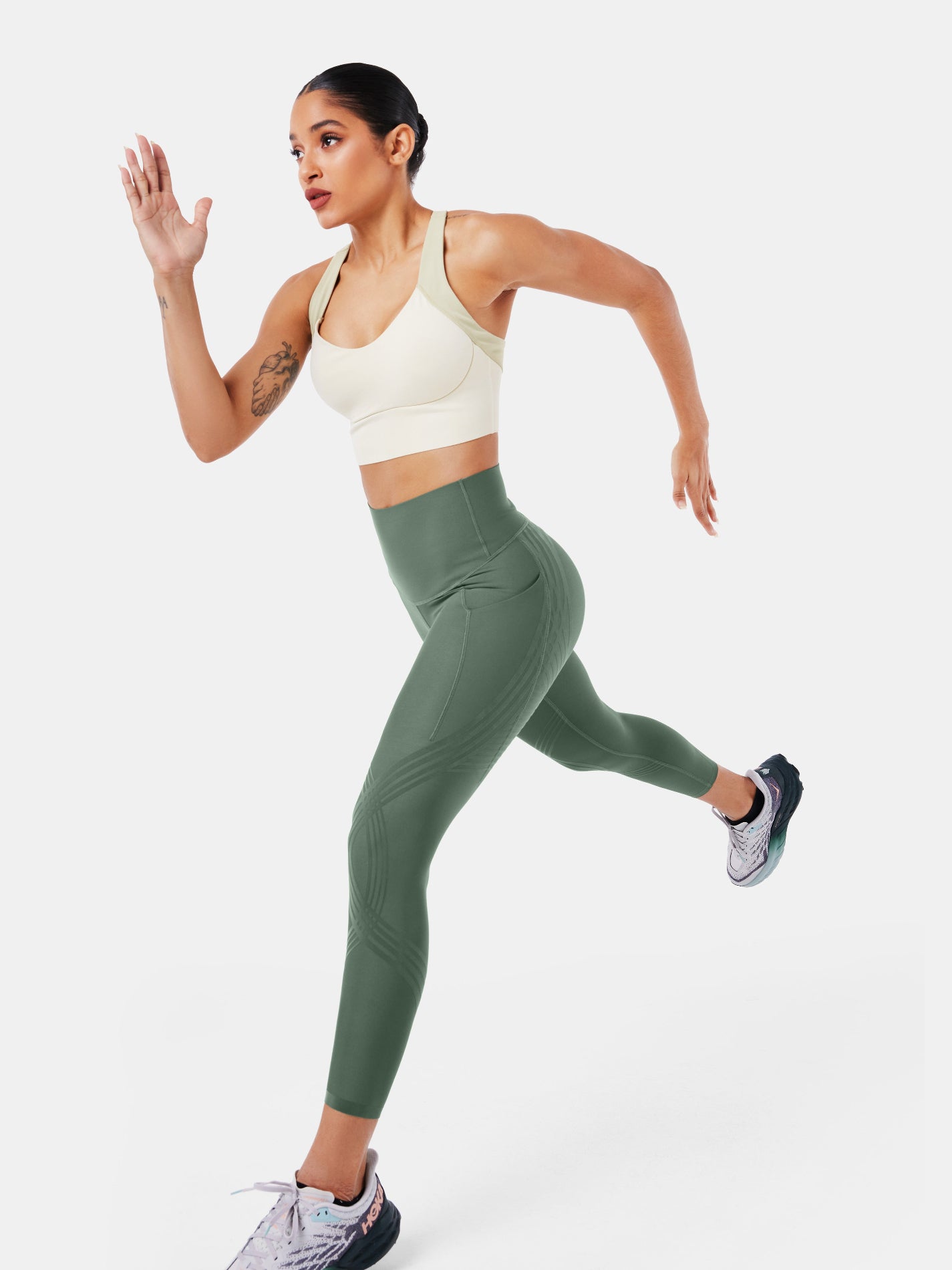Body Sculpt Side Pocket 7/8 Leggings Antique Green