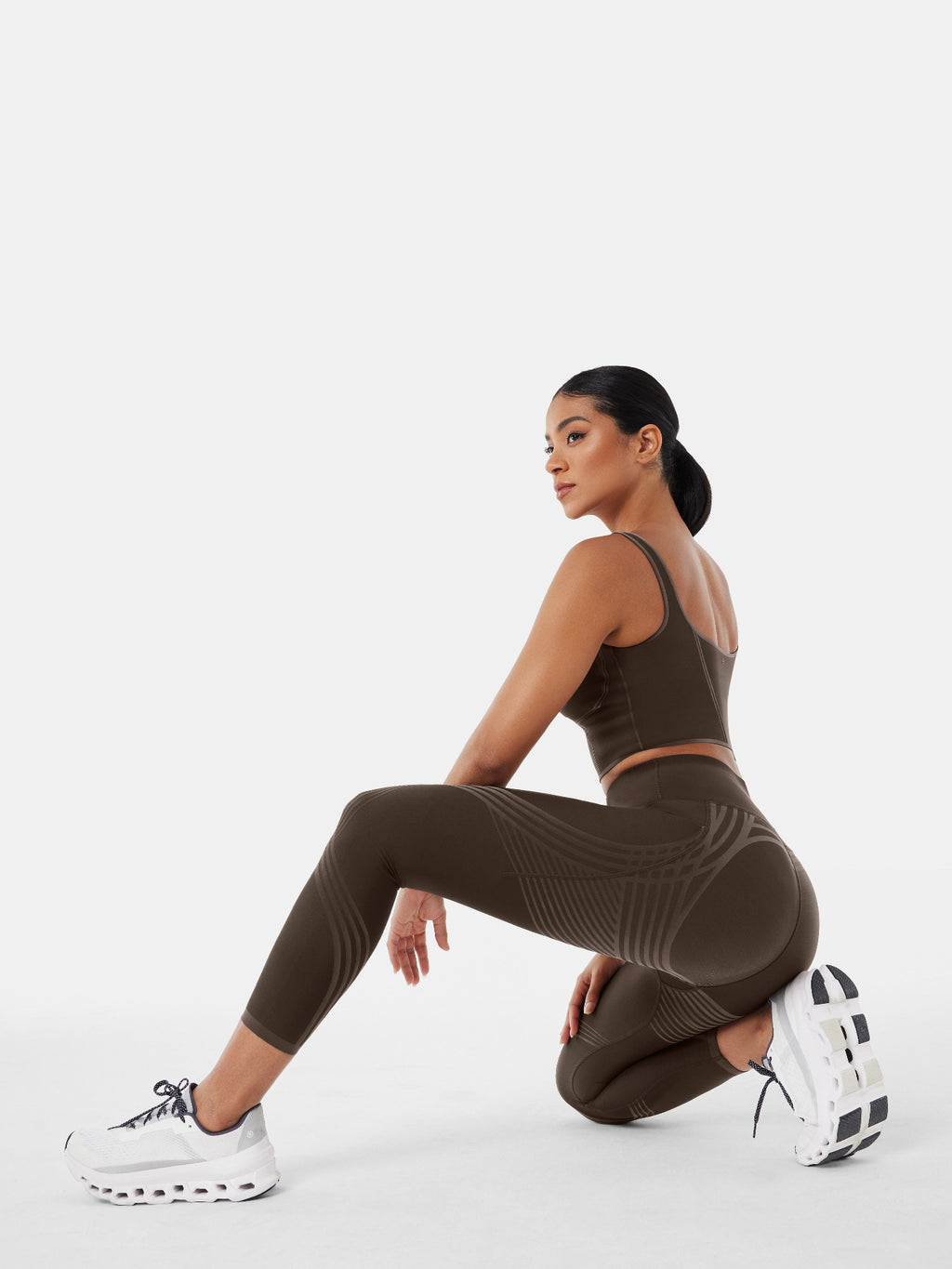 Body Sculpt Side Pocket 7/8 Leggings Chocolate Brown