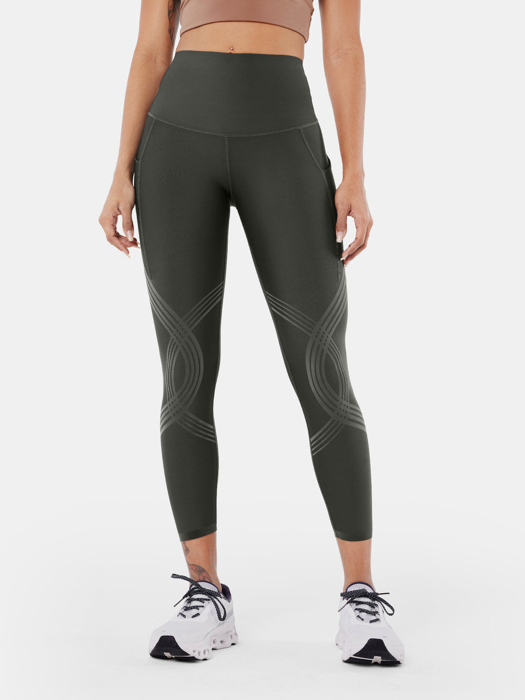Body Sculpt Side Pocket 7/8 Leggings Dark Gray