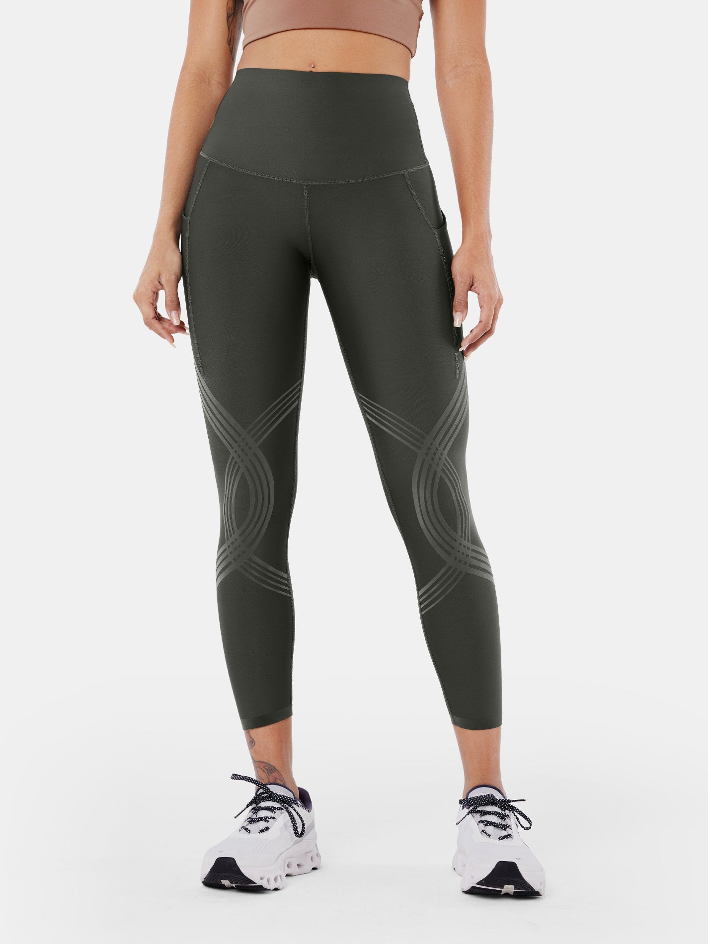 Body Sculpt Side Pocket 7/8 Leggings Dark Gray