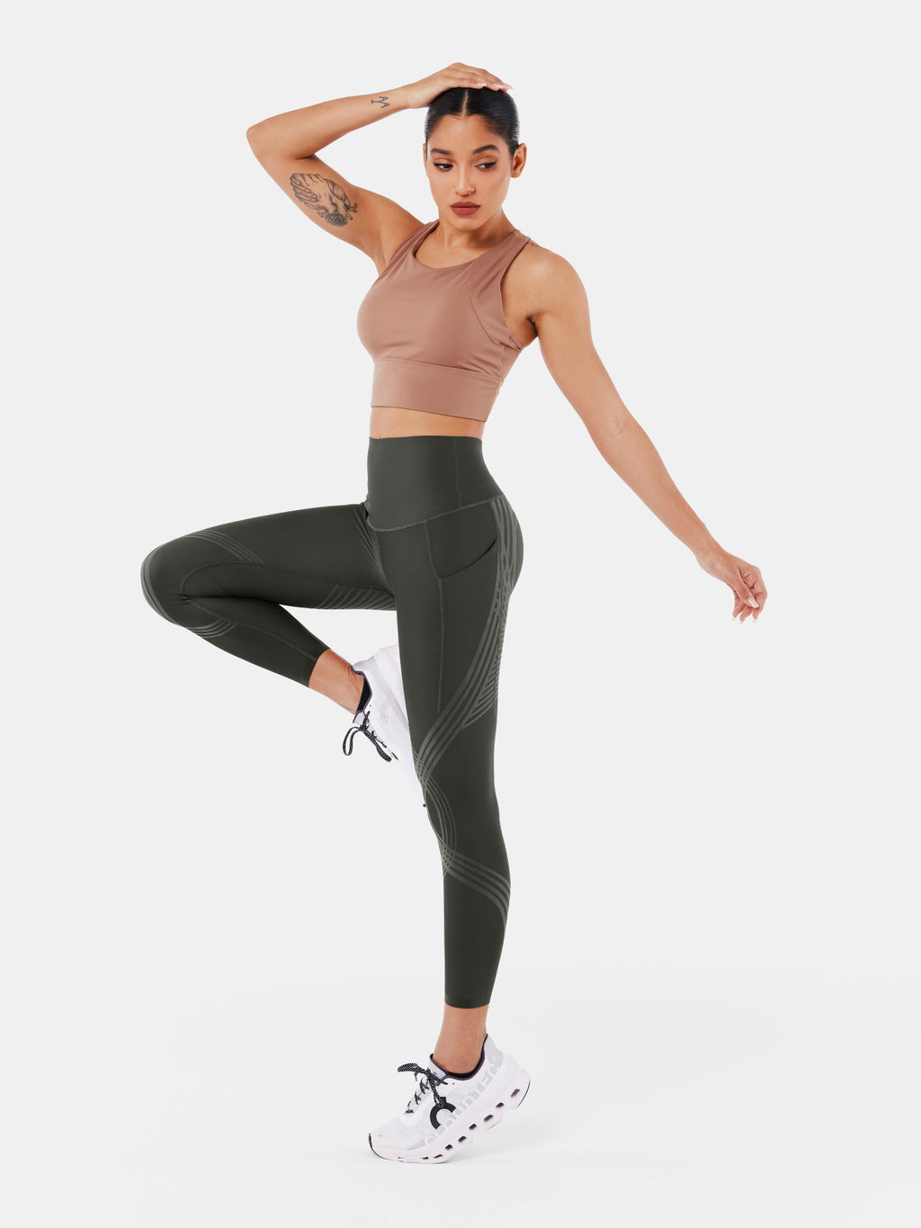 Body Sculpt Side Pocket 7/8 Leggings Dark Gray