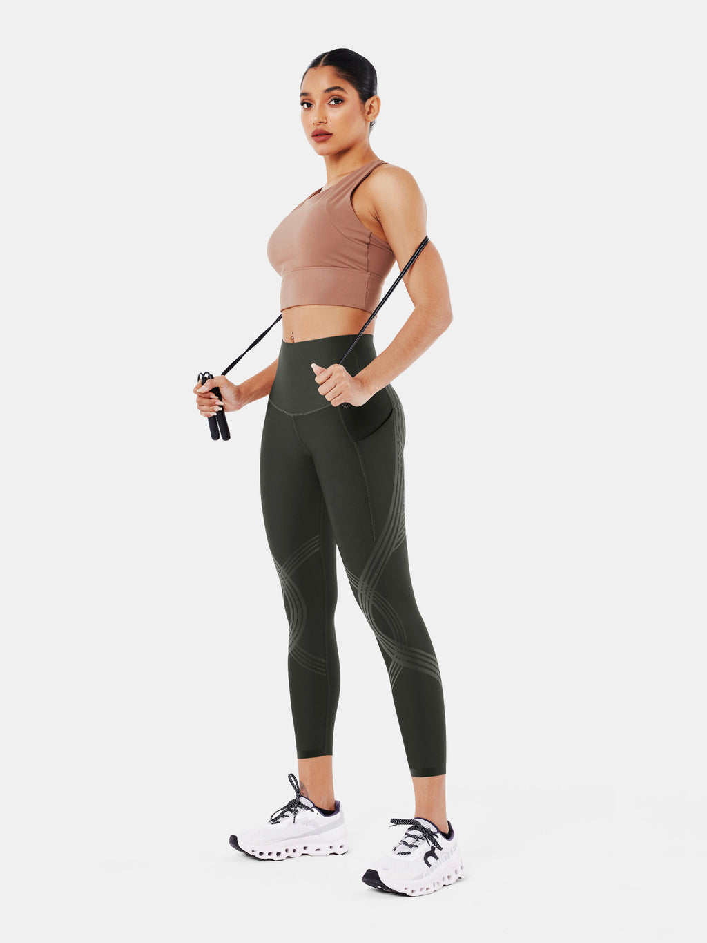Body Sculpt Side Pocket 7/8 Leggings Dark Gray