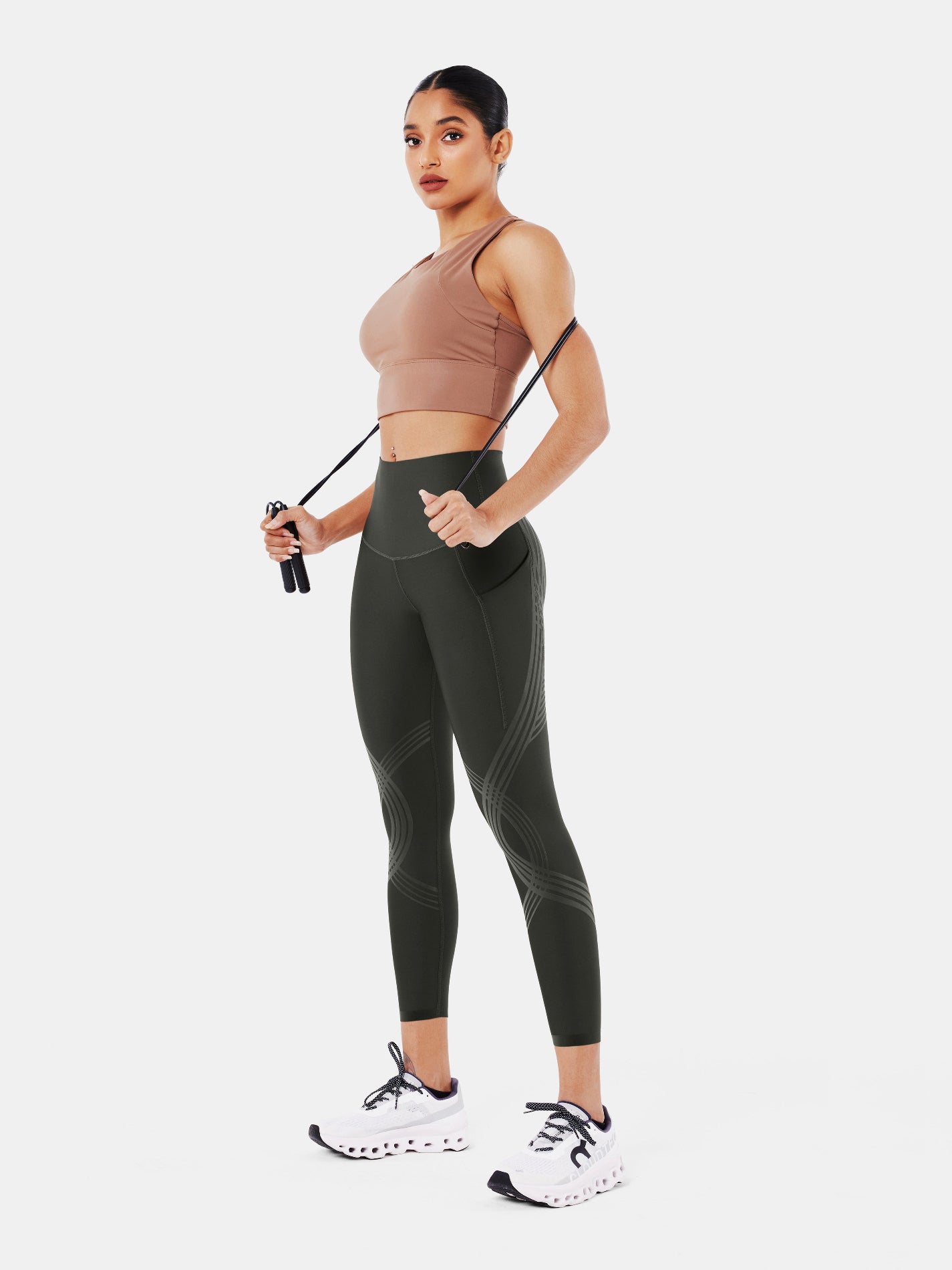 Body Sculpt Side Pocket 7/8 Leggings Dark Gray