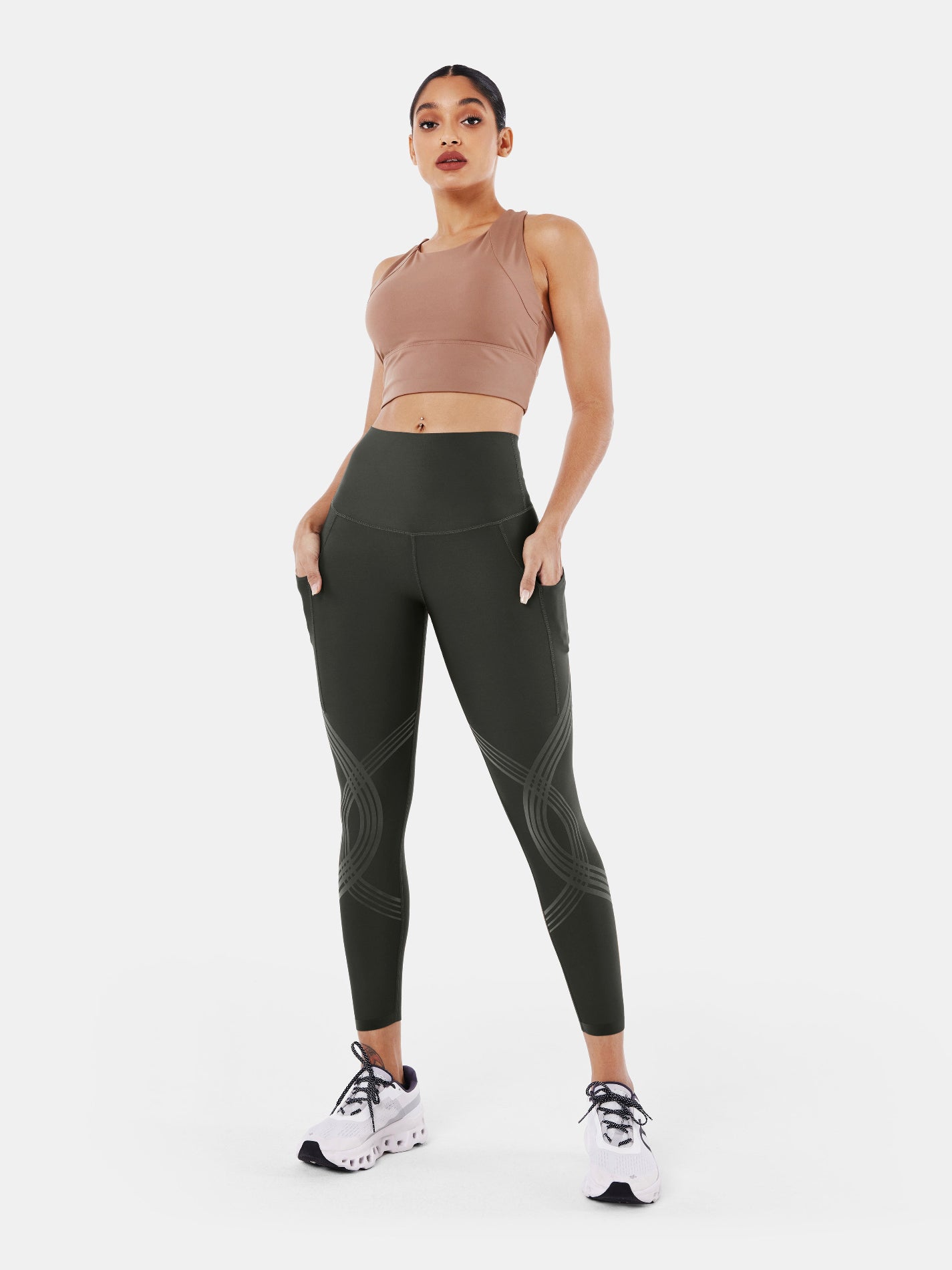 Body Sculpt Side Pocket 7/8 Leggings Dark Gray