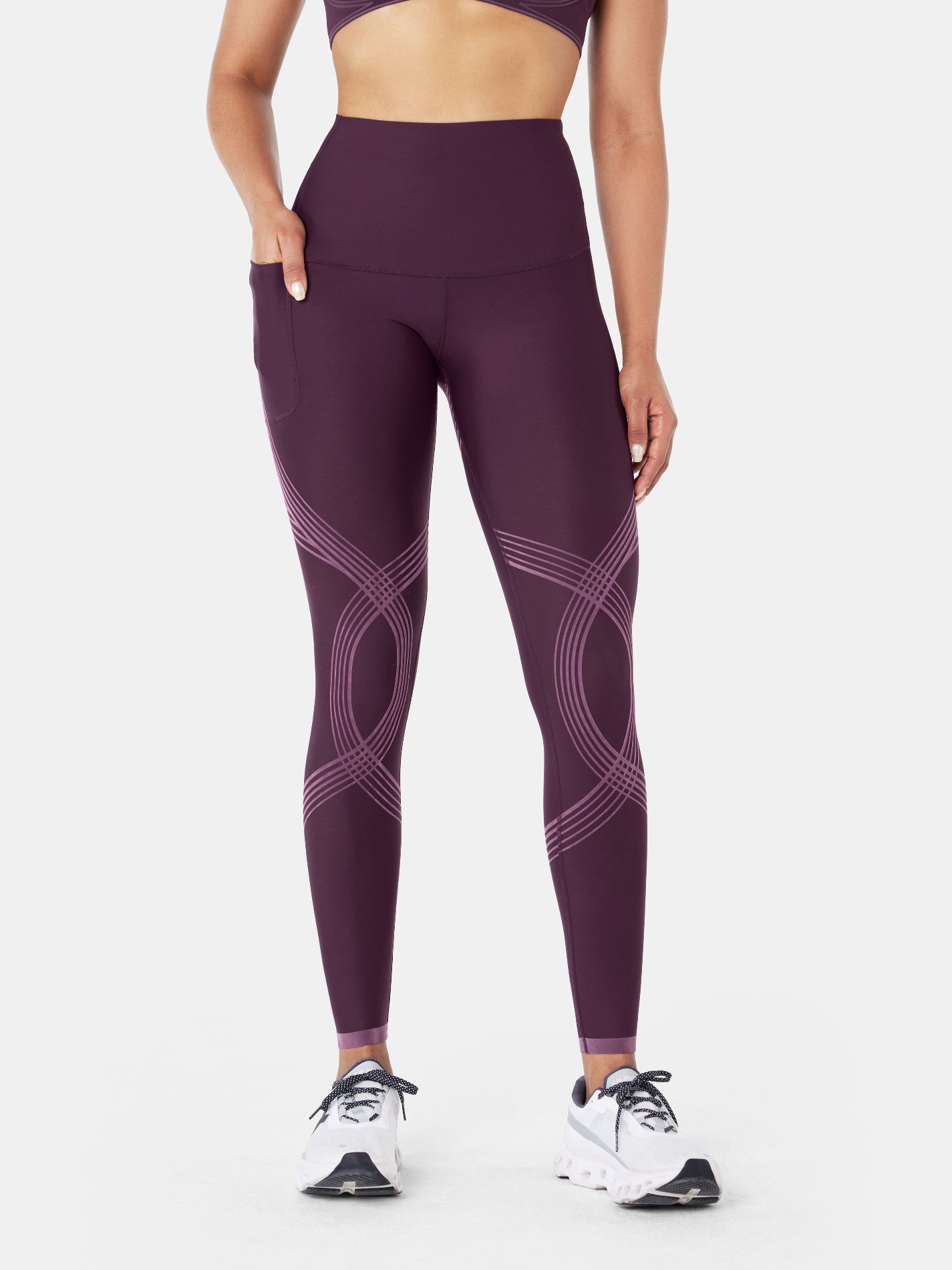 Body Sculpt Side Pocket Leggings Midnight/Crushed Plum