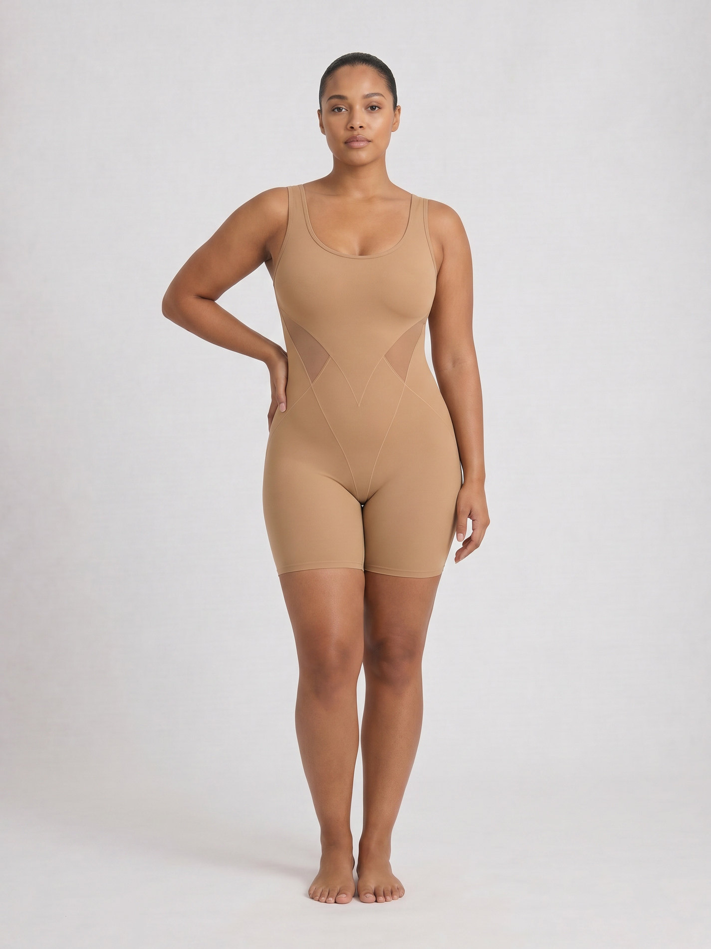 SculptForm Mid-Thigh Bodysuit (Built-in Bra)
