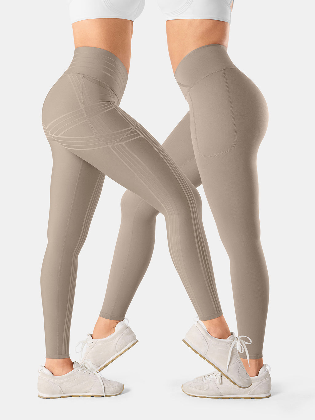 PowerBand Resistance V-Waist Leggings (Reversible Wear)